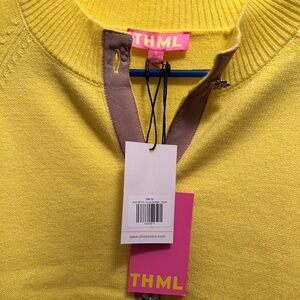 NWT THML Yellow Sunshine Bow Cardigan, Size Small